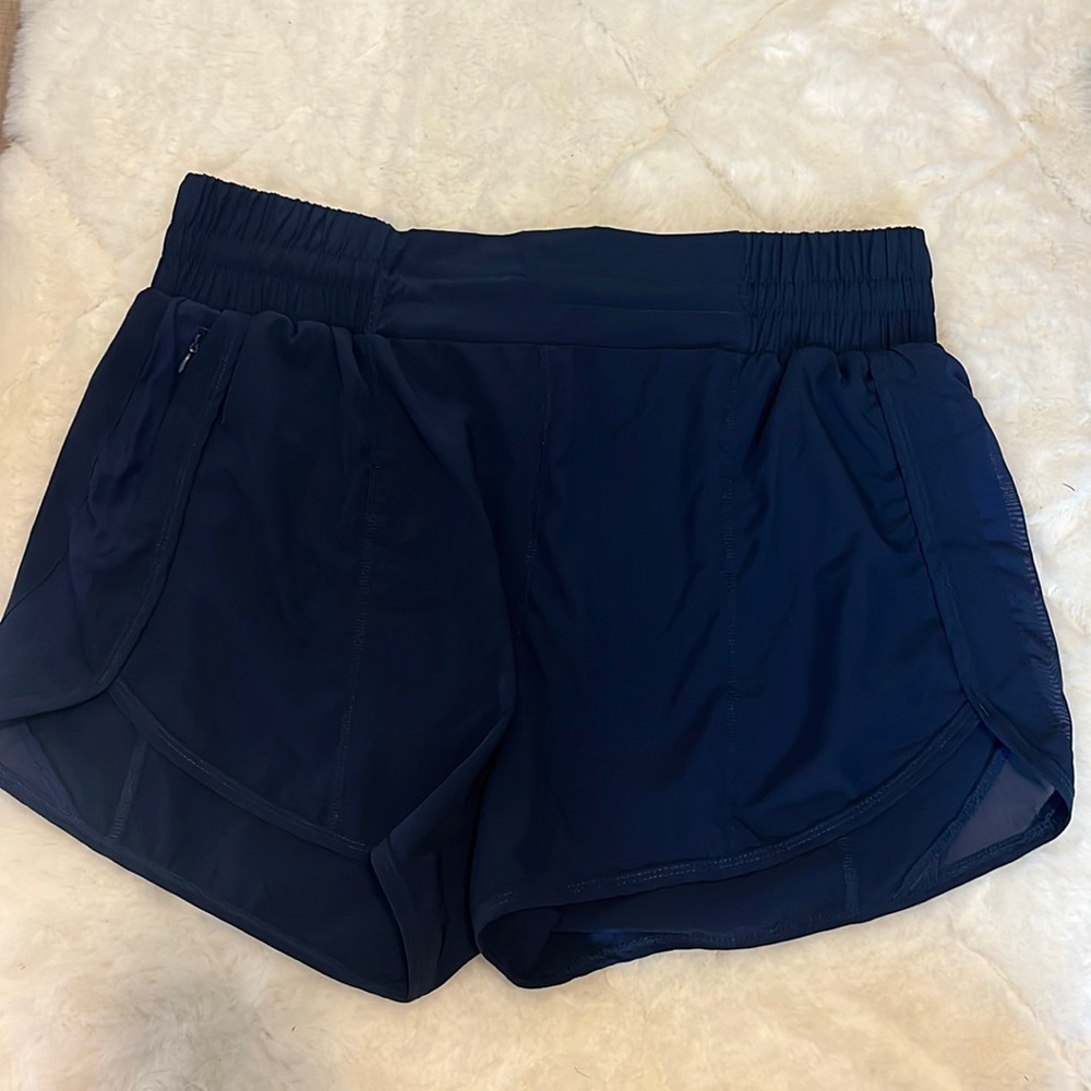 NWOT Navy Running Short with Pocket and Mesh Panel Sides